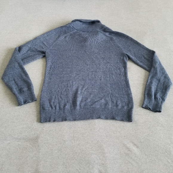 Express Navy Marled Shawl Neck Sweater - Picture 3 of 6